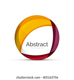 Circle logo. Transparent overlapping swirl shapes. Modern clean business icon. Vector illustration.
