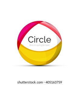 Circle logo. Transparent overlapping swirl shapes. Modern clean business icon. Vector illustration.