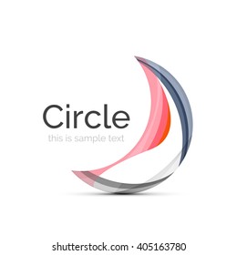 Circle logo. Transparent overlapping swirl shapes. Modern clean business icon. Vector illustration.