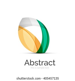 Logo del círculo. Formas giratorias transparentes que se superponen. Icono de negocios limpio y moderno. Ilustración vectorial.