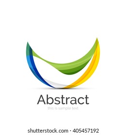 Circle logo. Transparent overlapping swirl shapes. Modern clean business icon. Vector illustration.