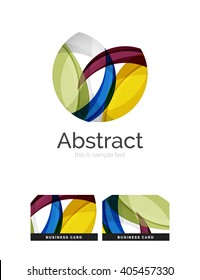 Circle logo. Transparent overlapping swirl shapes. Modern clean business icon. Vector illustration.