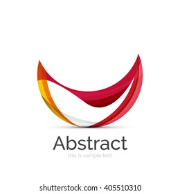 Circle logo. Transparent overlapping swirl shapes. Modern clean business icon. Vector illustration.