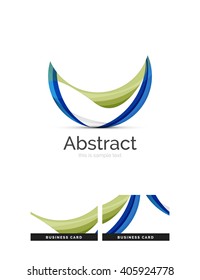 Circle logo. Transparent overlapping swirl shapes. Modern clean business icon. Vector illustration.