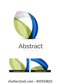 Logo del círculo. Formas giratorias transparentes que se superponen. Icono de negocios limpio y moderno. Ilustración vectorial.