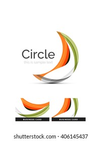 Circle logo. Transparent overlapping swirl shapes. Modern clean business icon. Vector illustration.