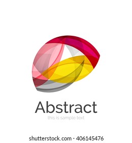 Circle logo. Transparent overlapping swirl shapes. Modern clean business icon. Vector illustration.