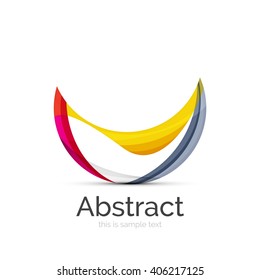 Logo del círculo. Formas giratorias transparentes que se superponen. Icono de negocios limpio y moderno. Ilustración vectorial.