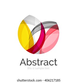 Logo del círculo. Formas giratorias transparentes que se superponen. Icono de negocios limpio y moderno. Ilustración vectorial.
