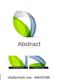 Circle logo. Transparent overlapping swirl shapes. Modern clean business icon
