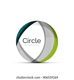 Logotipo do círculo. Formas de espiral sobrepostas transparentes. Ícone de empresa limpo moderno