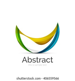 Circle Logo. Transparente, sich überlappende, wirbelnde Formen. Modernes, sauberes Business-Symbol