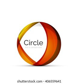 Circle Logo. Transparente, sich überlappende, wirbelnde Formen. Modernes, sauberes Business-Symbol