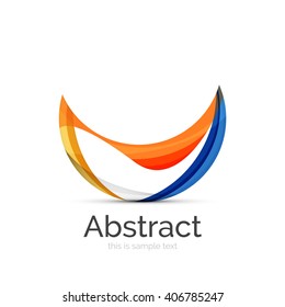 Logo del círculo. Formas giratorias transparentes que se superponen. Icono de negocios limpio y moderno. Ilustración vectorial.