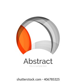 Circle logo. Transparent overlapping swirl shapes. Modern clean business icon. Vector illustration.