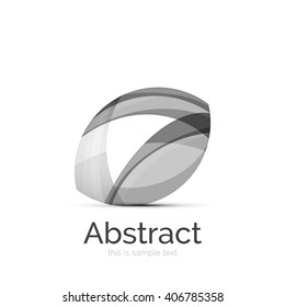 Circle logo. Transparent overlapping swirl shapes. Modern clean business icon. Vector illustration.