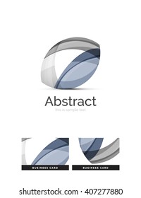 Circle logo. Transparent overlapping swirl shapes. Modern clean business icon. Vector illustration.