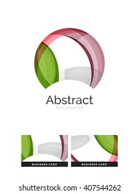 Circle logo. Transparent overlapping swirl shapes. Modern clean business icon. Vector illustration.
