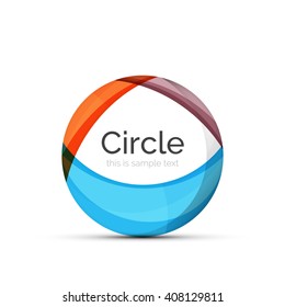 Circle logo. Transparent overlapping swirl shapes. Modern clean business icon. Vector illustration.