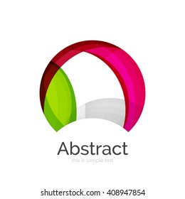 Circle logo. Transparent overlapping swirl shapes. Modern clean business icon. Vector illustration.