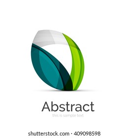 Circle logo. Transparent overlapping swirl shapes. Modern clean business icon. Vector illustration.