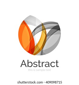 Logo del círculo. Formas giratorias transparentes que se superponen. Icono de negocios limpio y moderno. Ilustración vectorial.
