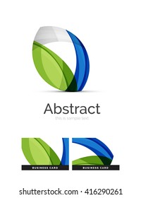 Circle logo. Transparent overlapping swirl shapes. Modern clean business icon. Vector illustration.