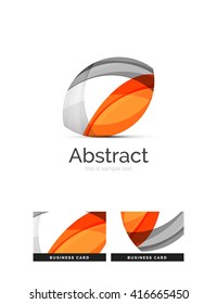 Logo del círculo. Formas giratorias transparentes que se superponen. Icono de negocios limpio y moderno. Ilustración vectorial.
