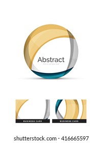Circle Logo. Transparente, sich überlappende, wirbelnde Formen. Modernes, sauberes Business Icon. Vektorgrafik.