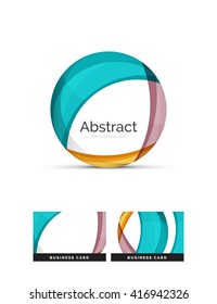 Circle logo. Transparent overlapping swirl shapes. Modern clean business icon. Vector illustration.