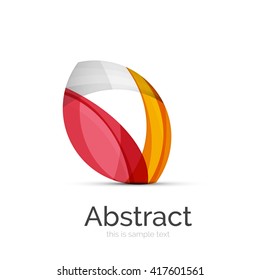 Logotipo do círculo. Formas de espiral sobrepostas transparentes. Moderno ícone de empresa limpa. Ilustração vetorial.