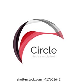 Circle logo. Transparent overlapping swirl shapes. Modern clean business icon. Vector illustration.
