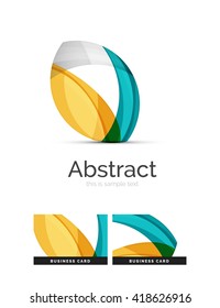 Circle logo. Transparent overlapping swirl shapes. Modern clean business icon. Vector illustration.