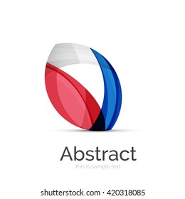 Circle Logo. Transparente, sich überlappende, wirbelnde Formen. Modernes, sauberes Business Icon. Vektorgrafik.