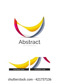 Circle logo. Transparent overlapping swirl shapes. Modern clean business icon. Vector illustration.
