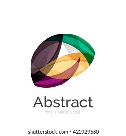 Circle logo. Transparent overlapping swirl shapes. Modern clean business icon. Vector illustration.