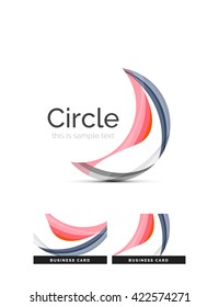 Circle logo. Transparent overlapping swirl shapes. Modern clean business icon. Vector illustration.