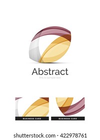 Circle logo. Transparent overlapping swirl shapes. Modern clean business icon. Vector illustration.