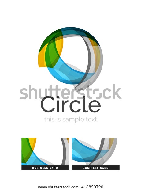 Circle Logo Transparent Overlapping Swirl Shapes Stock Vector (Royalty ...