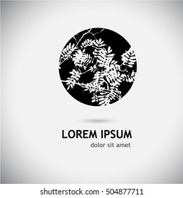 Circle logo of twigs and leaves. Vector