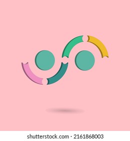 Circle logo with two bid green rounded   
 and line 
