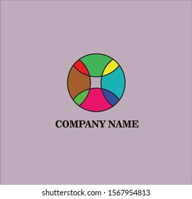 It is a circle logo using rainbow color