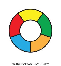 Kreissymbol, Vektordesign oder Polar-Gitter-Vektorsymbol mit unterschiedlicher Farbe