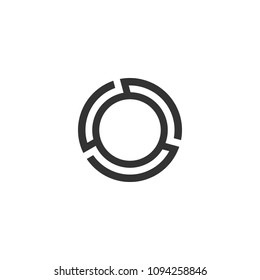 Circle logo vector, line concept flat design.