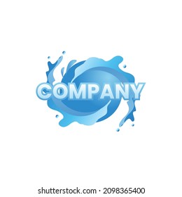 Logo del círculo y salpicadura de agua para la compañía de agua potable