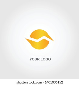 circle logo. yellow gradation color template design vector