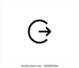 circle logout icon vectors - eps10