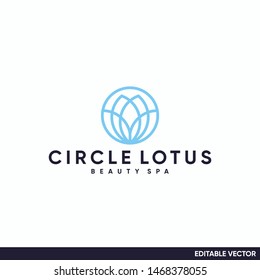 circle lotus logo suitable for beauty and spa company