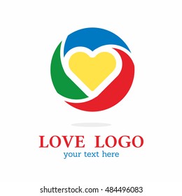 CIRCLE LOVE COLOR RED BLUE GREEN YELLOW LOGO