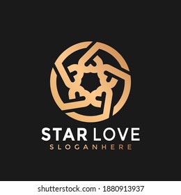 Circle Love Geaometric Modern Logo Icon Design Vector Illustration